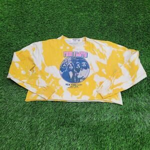 Pink-Floyd Cropped Shirt Womens Large 22x17 Yellow White